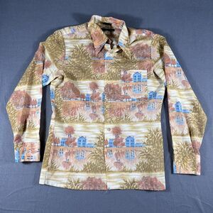 Vintage Media Quintessa Shirt Mens Medium Long Sleeve Button Up Ballroom Dancing